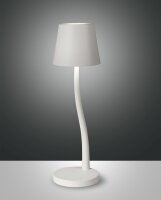 LED Akku Tischleuchte IP54 3000K Metall Weiß H:36,5 cm