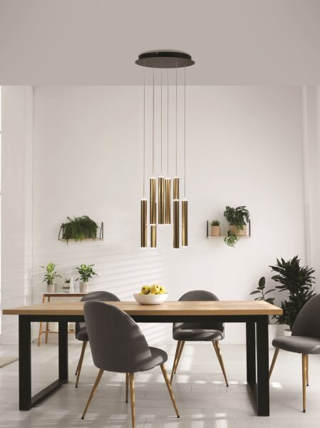 LED Pendelleuchte Gold 3000K Schwarz L:40 cm dekorativ