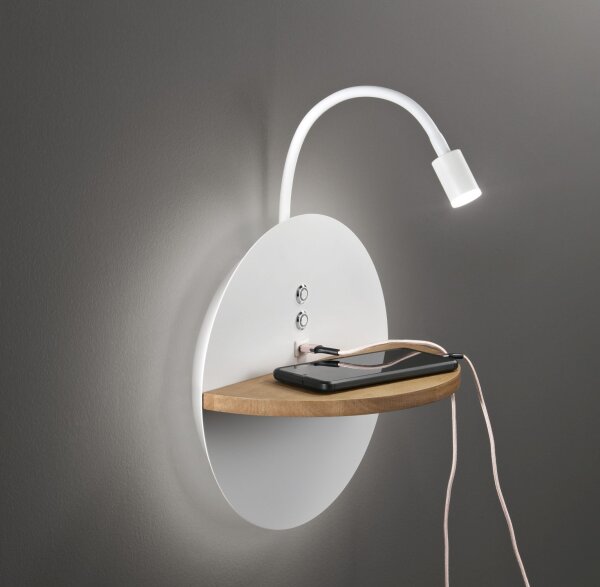 LED Wandleuchte Holz 3000K Weiß dimmbar B:30 cm