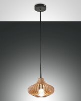 Hängelampe Bernstein E27 Glas rund Ø26 cm...
