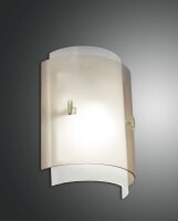 Wandleuchte Bernstein E27 Glas Weiß T:22 cm dimmbar