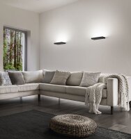LED Wandleuchte Schwarz Metall 3000K T:13 cm 5092 lm