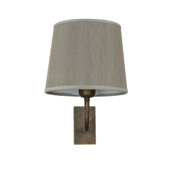 Applique en laiton E27 Beige Tissu Abat-jour