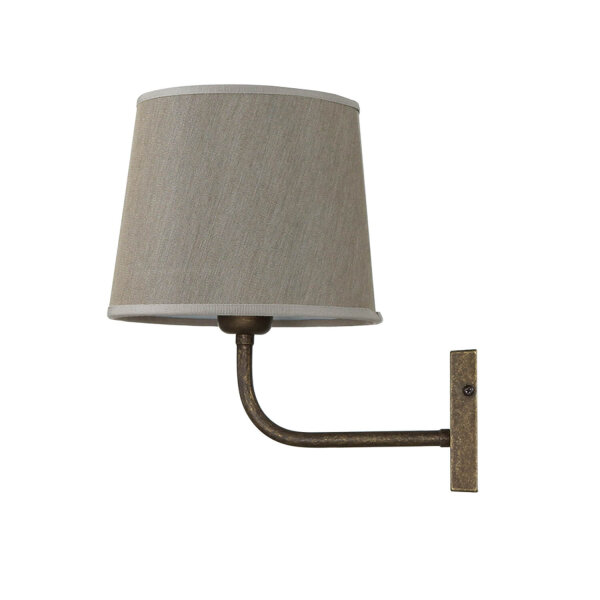 Applique en laiton E27 Beige Tissu Abat-jour