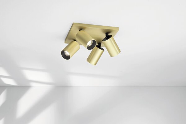 Deckenspot Aluminium GU10 Messing schwenkbar H:12,5 cm