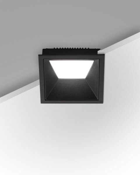 LED Einbauleuchte Aluminium IP40 3000K Schwarz blendarm
