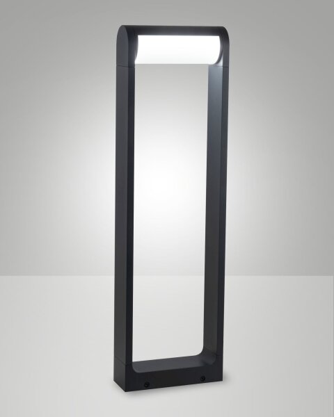 LED Stehleuchte Dunkelgrau IP65 3000K Metall Weiß