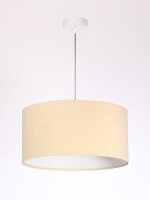 Lampe à suspendre Crème Blanc Tissu rond...