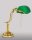Lampe de banquier vert laiton v&eacute;ritable avec interrupteur &agrave; tirette