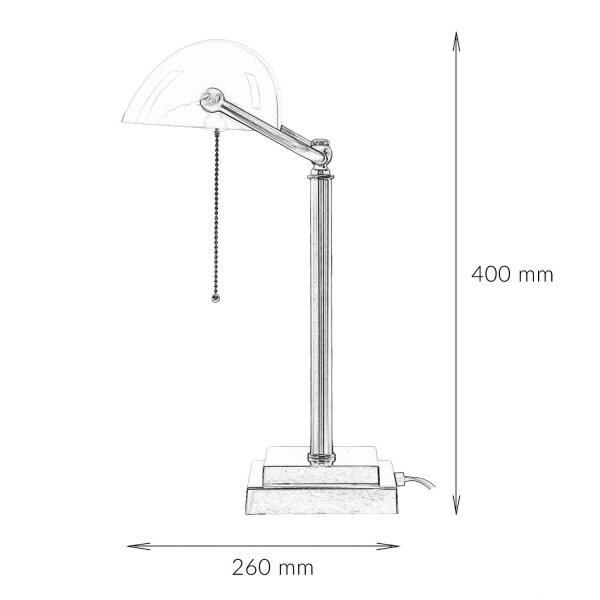 Lampe de banquier design en bronze clair blanc laiton véritable