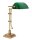 Lampe de banquier premium laiton verre en vert bureau