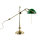 Lampe de banquier vert en laiton véritable poli