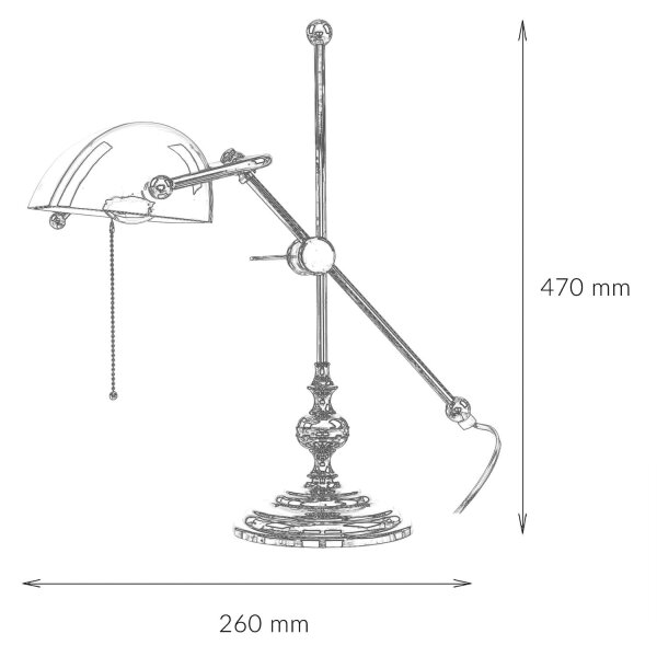 Lampe de banquier dorée 24 carats en laiton véritable