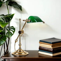 Lampe de table or 24 carats laiton véritable Art...