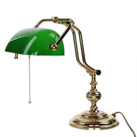 Lampe de banquier courbe Art Nouveau Plaqué or 24...