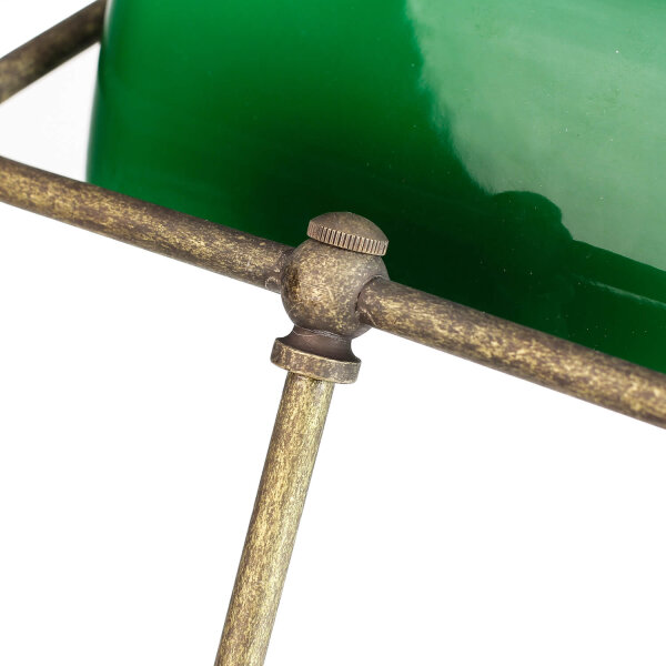 Lampe de banquier Vert en laiton bronze rustique