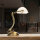 Lampe de banquier bronze en laiton avec abat-jour blanc