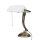 Lampe de banquier bronze en laiton avec abat-jour blanc