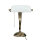 Lampe de banquier bronze en laiton avec abat-jour blanc