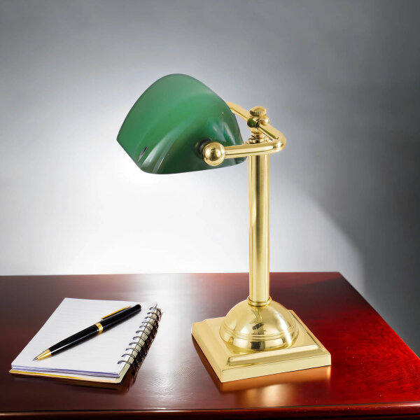 Lampe de banquier or 24 carats en laiton véritable Premium