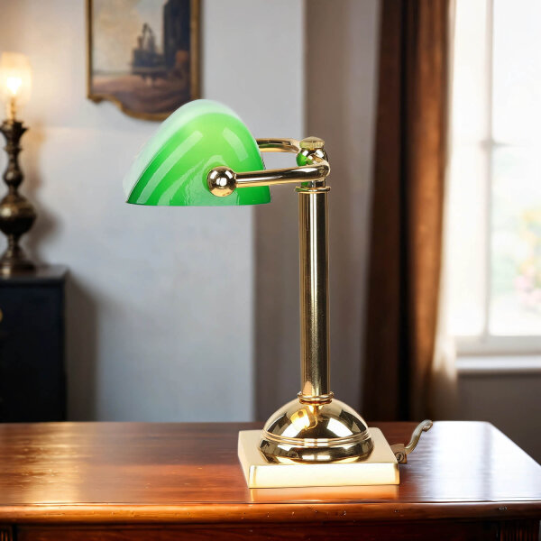 Lampe de banquier or 24 carats en laiton véritable Premium