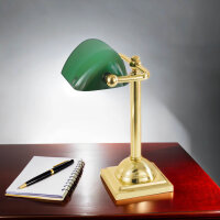 Lampe de banquier or 24 carats en laiton véritable...