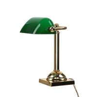 Lampe de banquier or 24 carats en laiton véritable...