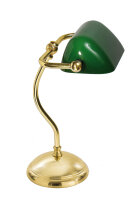 Lampe de table en laiton poli Abat-jour en verre Art...