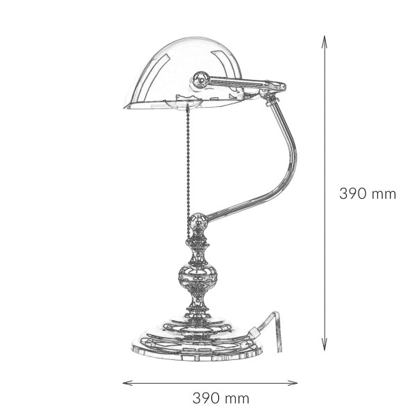 Banker lampe de table or 24 carats en laiton véritable