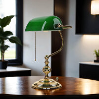 Banker lampe de table or 24 carats en laiton...