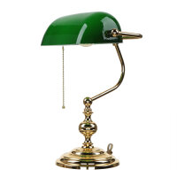 Banker lampe de table or 24 carats en laiton...