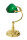 Lampe de banquier or 24 carats en laiton avec abat-jour en verre