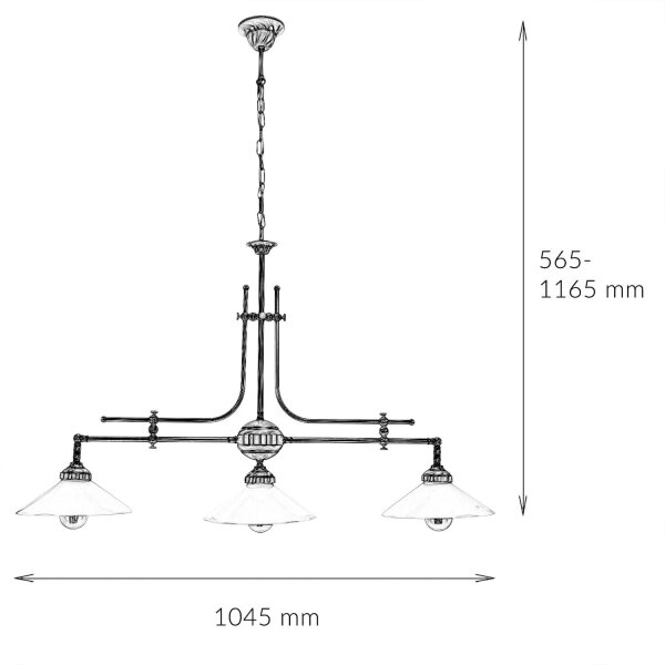 Art Nouveau Lampe de table de billard professionnelle E27 Blanc Salle à manger