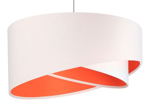Suspension ronde Grand Blanc Orange Tissu Table à manger