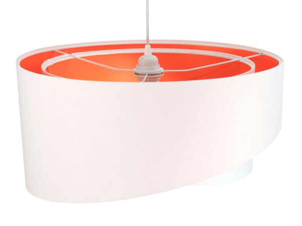 Suspension ronde Grand Blanc Orange Tissu Table à manger