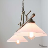 Lampe à suspendre Bronze antique 2flmg Rustique...