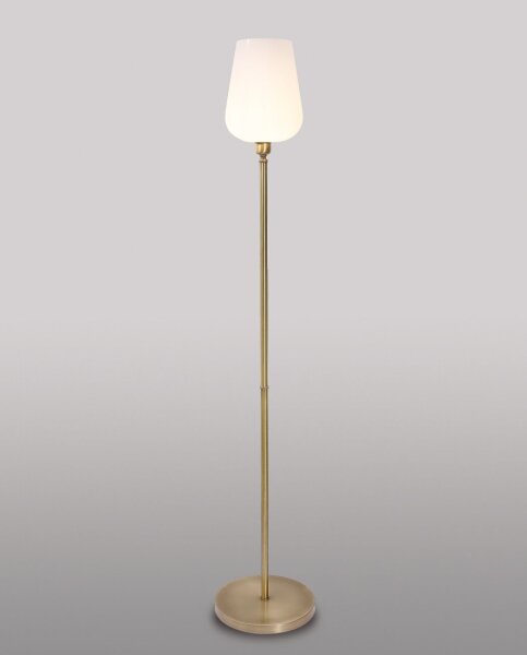 Lampadaire avec abat-jour en verre laiton véritable Salon