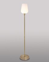 Lampadaire avec abat-jour en verre laiton...