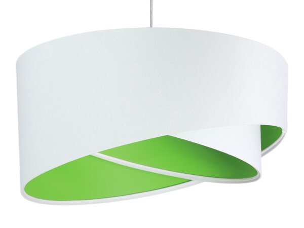 Lampe à suspendre Table de salle à manger Blanc Vert Tissu rond Ø50cm