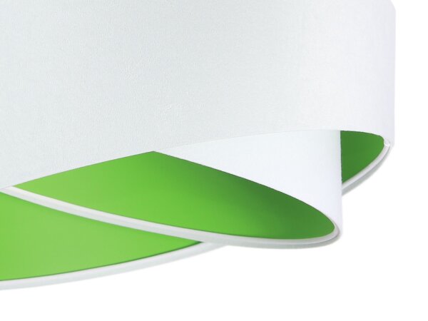 Lampe à suspendre Table de salle à manger Blanc Vert Tissu rond Ø50cm