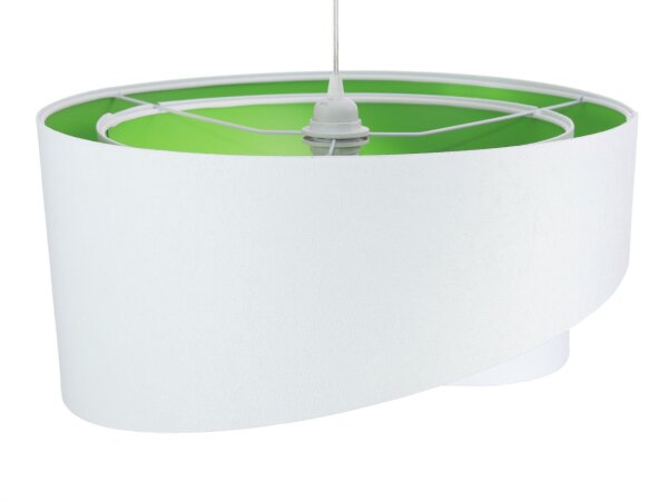 Lampe à suspendre Table de salle à manger Blanc Vert Tissu rond Ø50cm