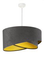 Suspension Gris fonc&eacute; Jaune &Oslash;50cm Tissu...