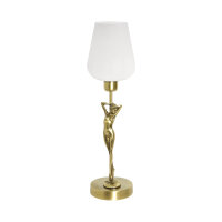 Lampe de table Verre Laiton véritable Travail...