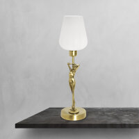 Lampe de table Verre Laiton véritable Travail...