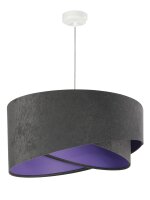 Lampe &agrave; suspendre Gris fonc&eacute; Violet ronde...