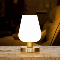 Lampe de table Abat-jour en verre Socle en laiton...