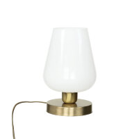 Lampe de table Abat-jour en verre Socle en laiton...