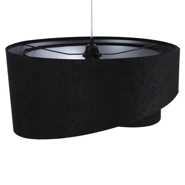 Suspension Table de salle à manger Noir Argent Tissu Ø50cm