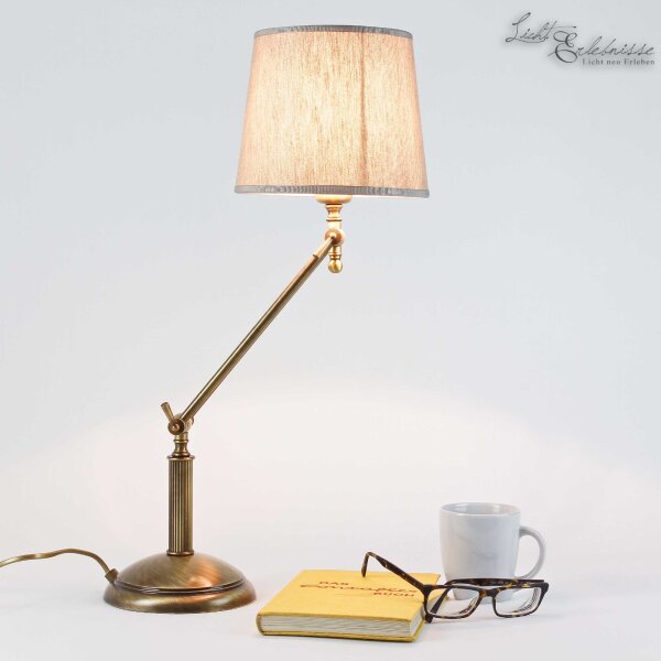 Lampe de table Bronze Clair Abat-jour en tissu Snodo