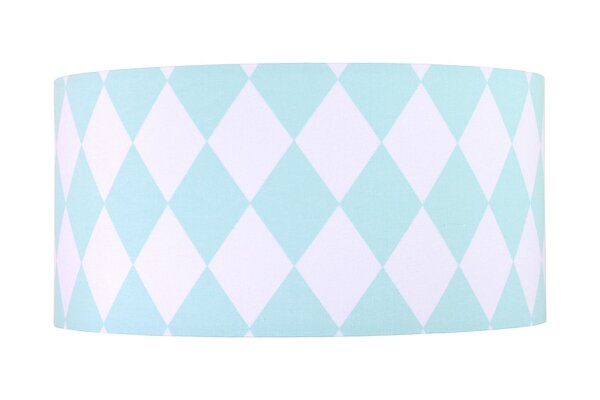 Lampe à suspendre Table de salle à manger Blanc Bleu Tissu rond Rétro